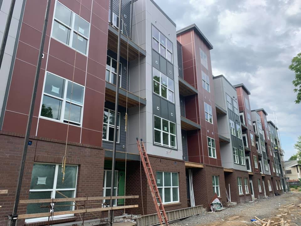 Commercial building with James Hardie siding